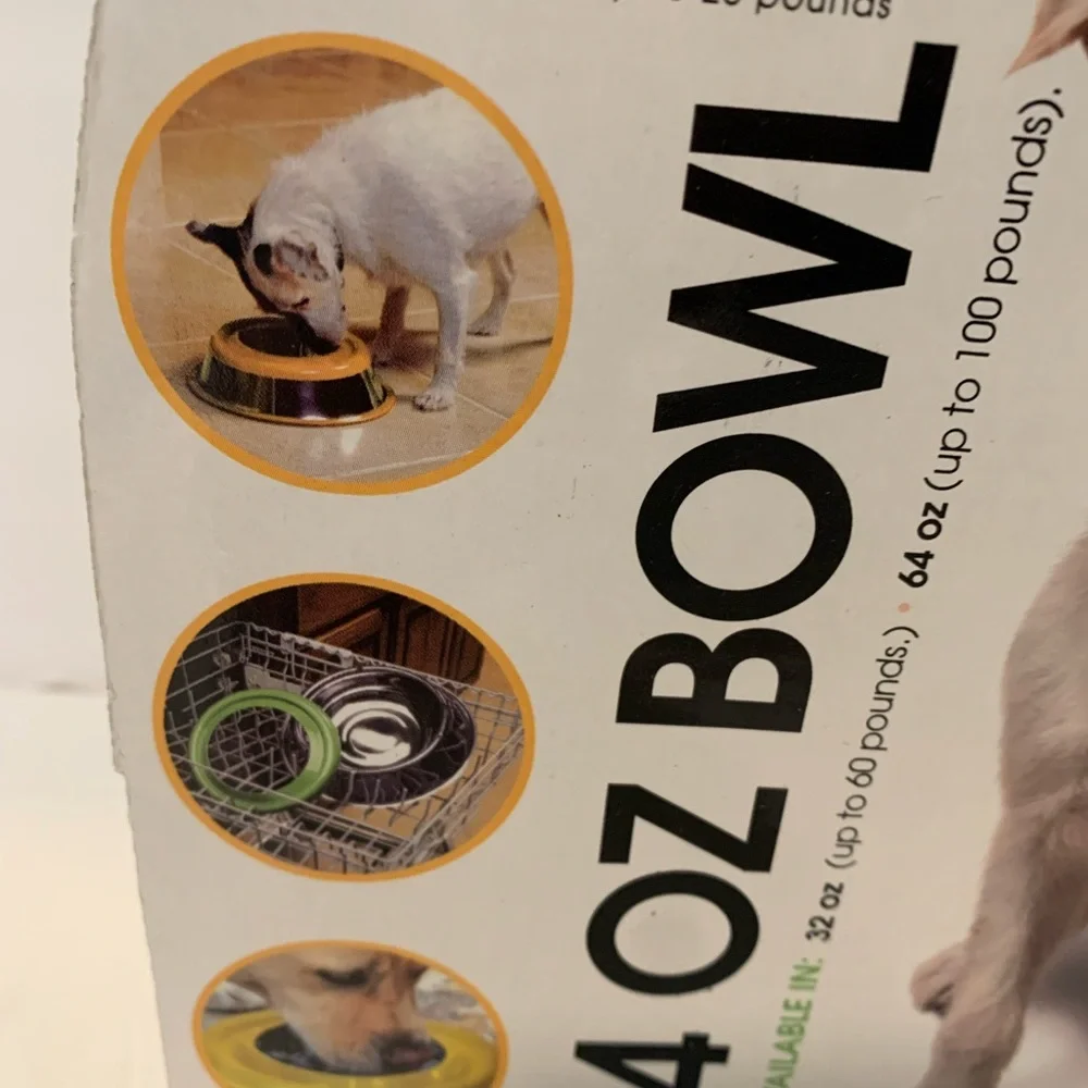 No Spill stainless steel Dog Bowl 24 oz New